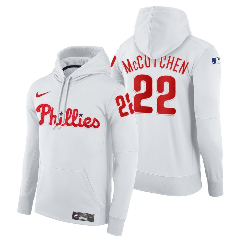 Men Philadelphia Phillies #22 Mccutchen white home hoodie 2021 MLB Nike Jerseys